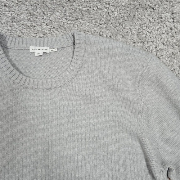 Good American Sweater Womens 2XL Gray Pullover Long Sleeve Stretch Minimalist - Picture 3 of 11